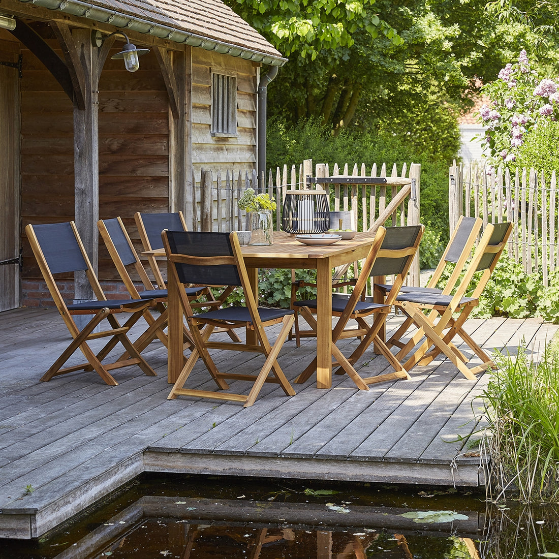 HANOÏ - Ausziehbarer Gartenlounge aus massiver Akazie FSC 8/10 Sitzplätze