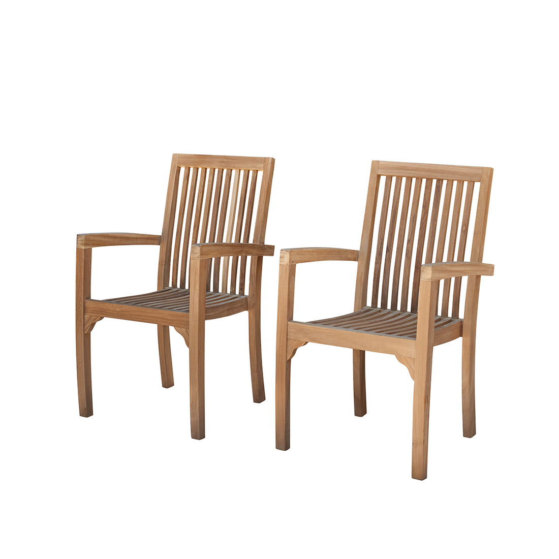 MALTE - Gartensessel massives Teakholz stapelbar ( 2er Set ) 