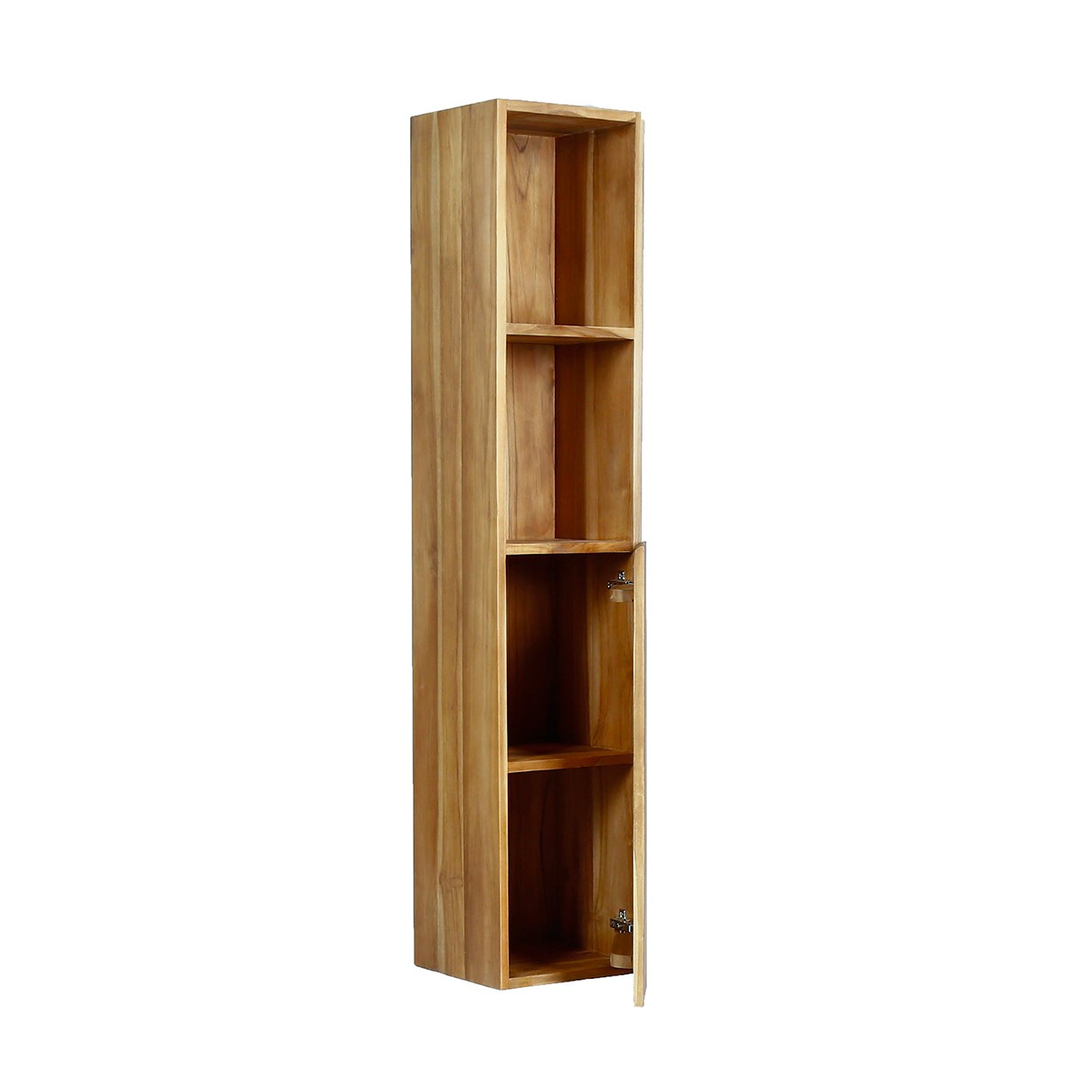 Hängender Badezimmer-Hochschrank aus massivem Teakholz  150 cm