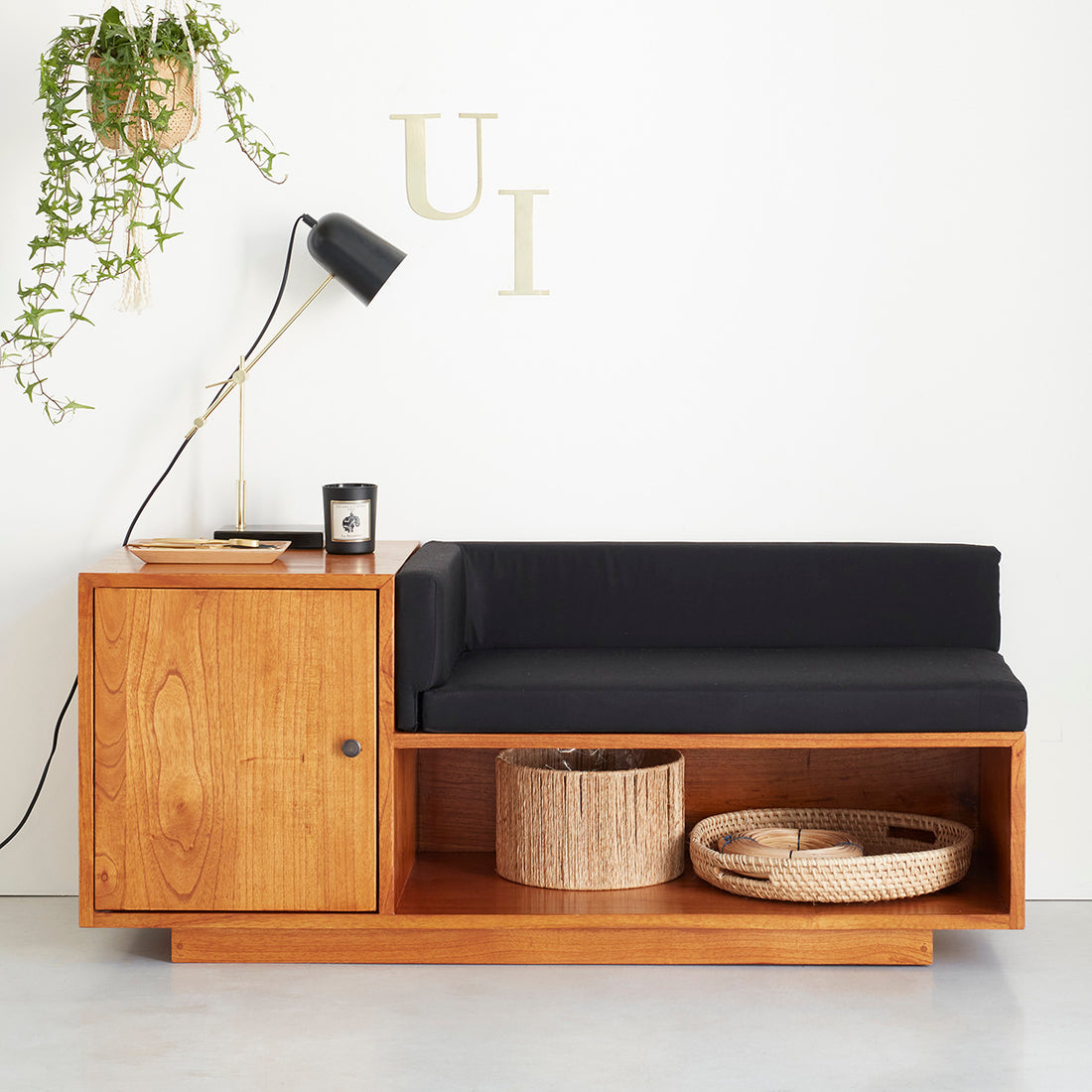 CELESTE - Eingangsbank aus Mindi-Holz 120 cm