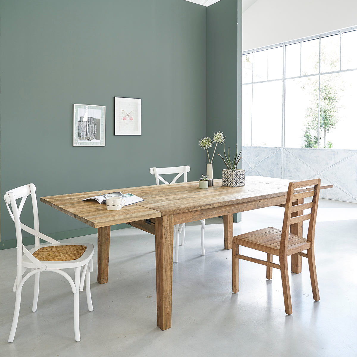 CARGO - Ausziehbarer Tisch aus massivem recyceltem Teakholz 12 pers.