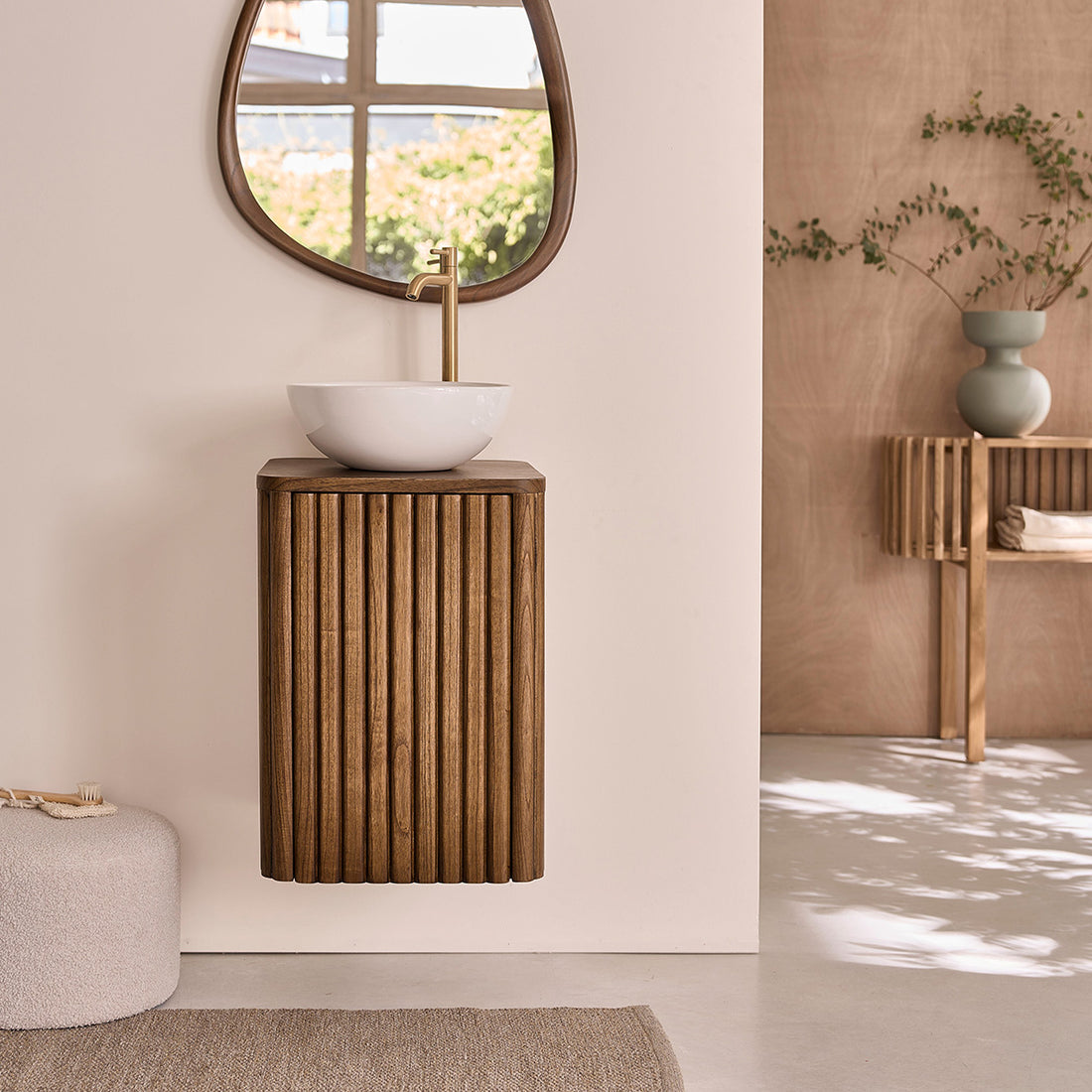 TRINIDAD - Hängender Waschbeckenunterschrank aus Mindiholz 40cm