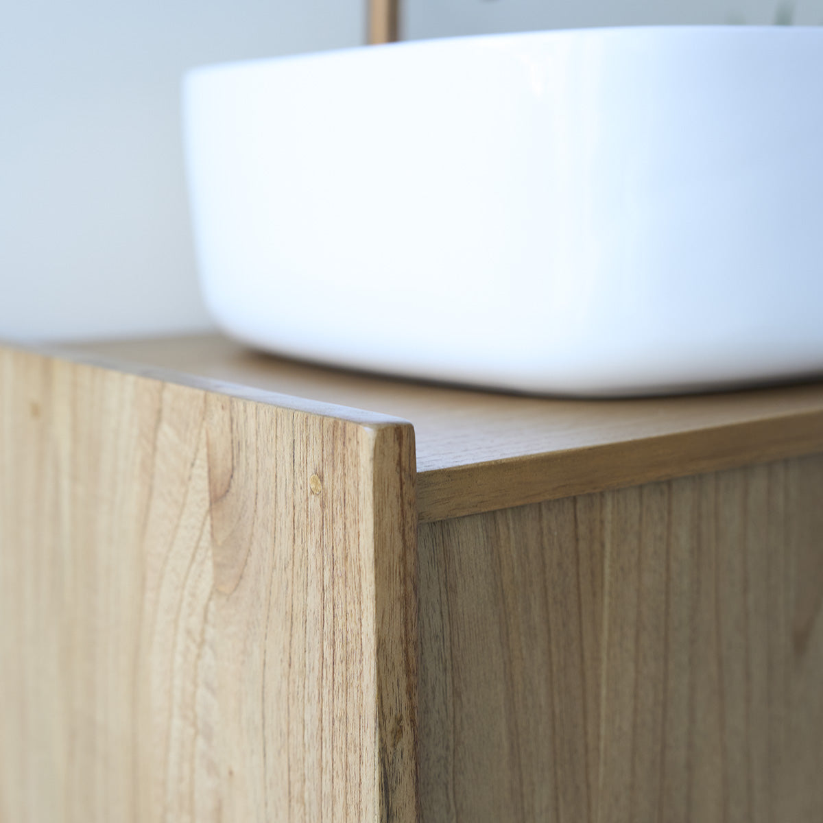 FIFTIES - Meuble sous vasque en mindi massif 135 cm