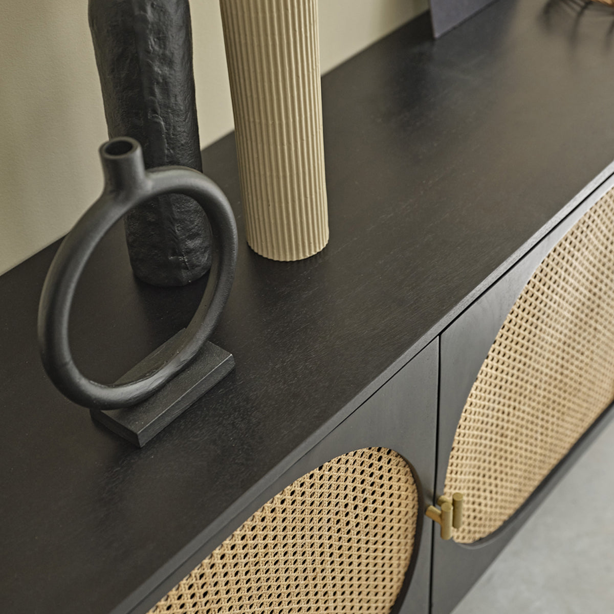 ZULMA - Buffet en manguier massif et cannage 160 cm