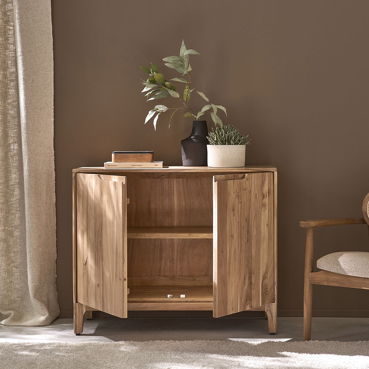 SAMSO - Sideboard aus massivem Akazienholz, 100 cm