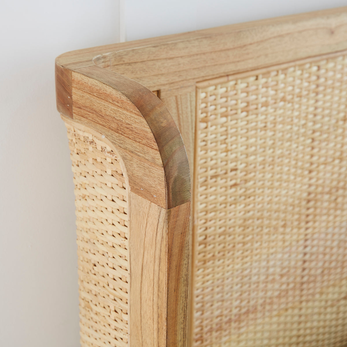 GISELE - Tête de lit en rotin et mindi massif 160 cm