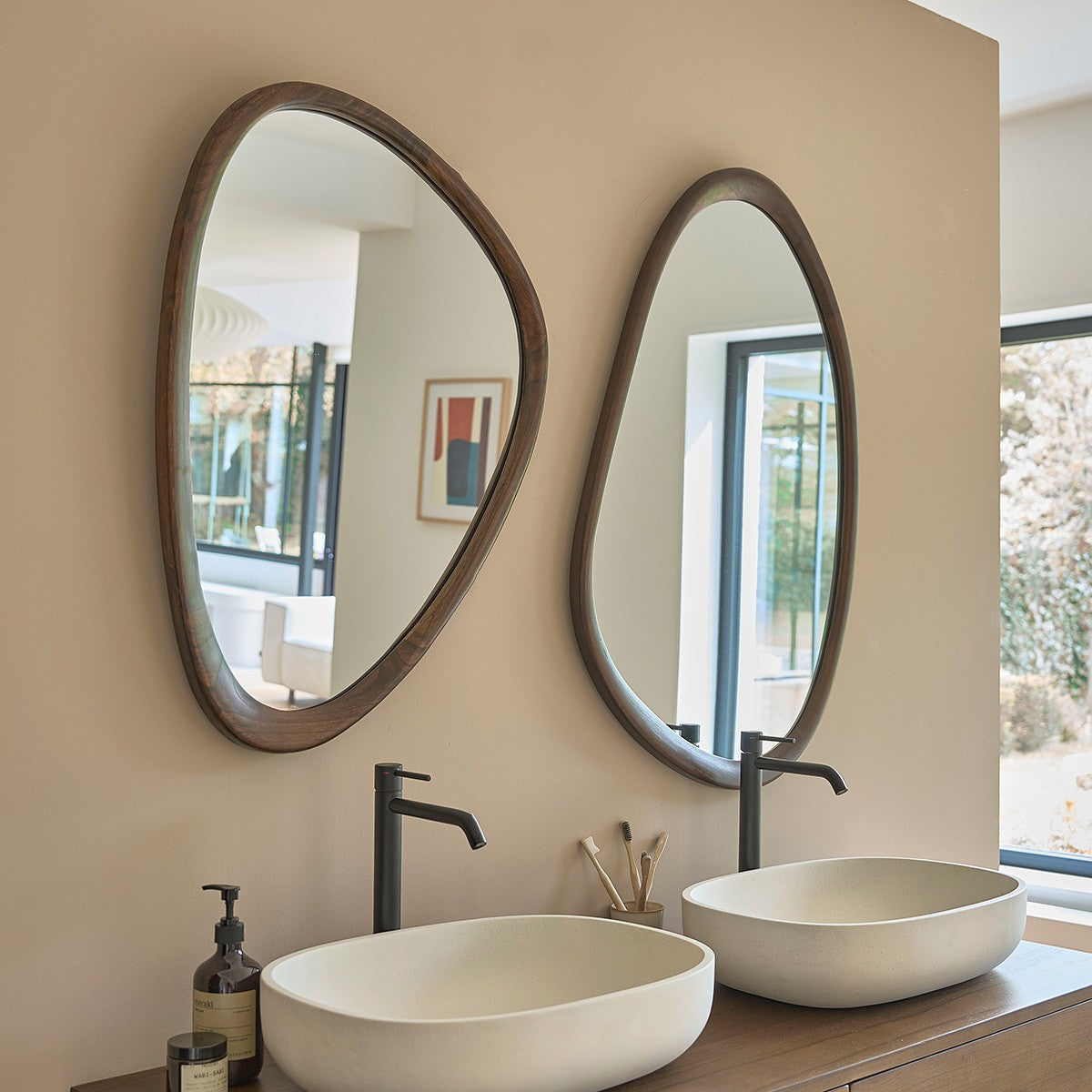 VINTAGE - Miroir en mindi massif 75 cm