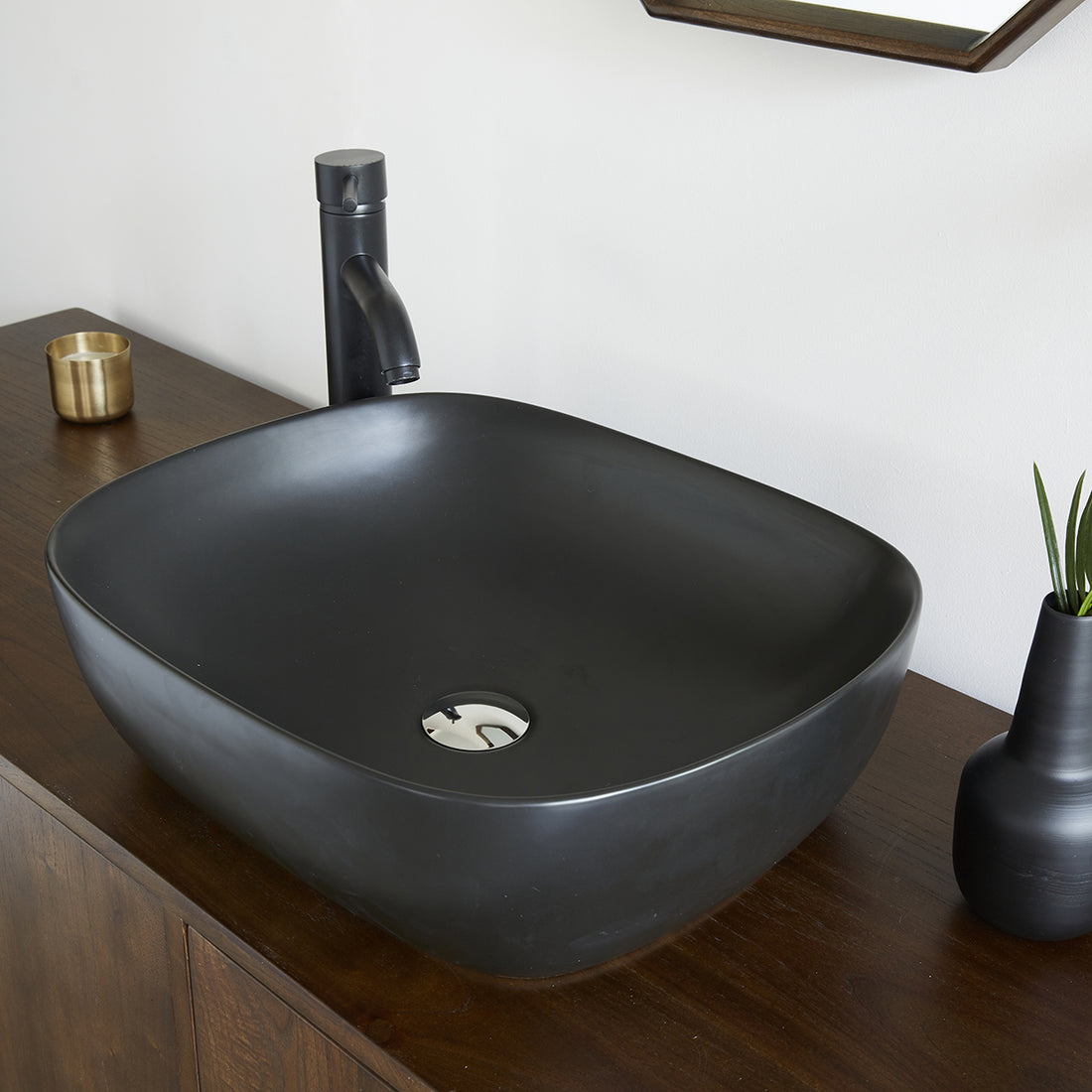 IRIS - Ovales Waschbecken aus schwarzer Keramik