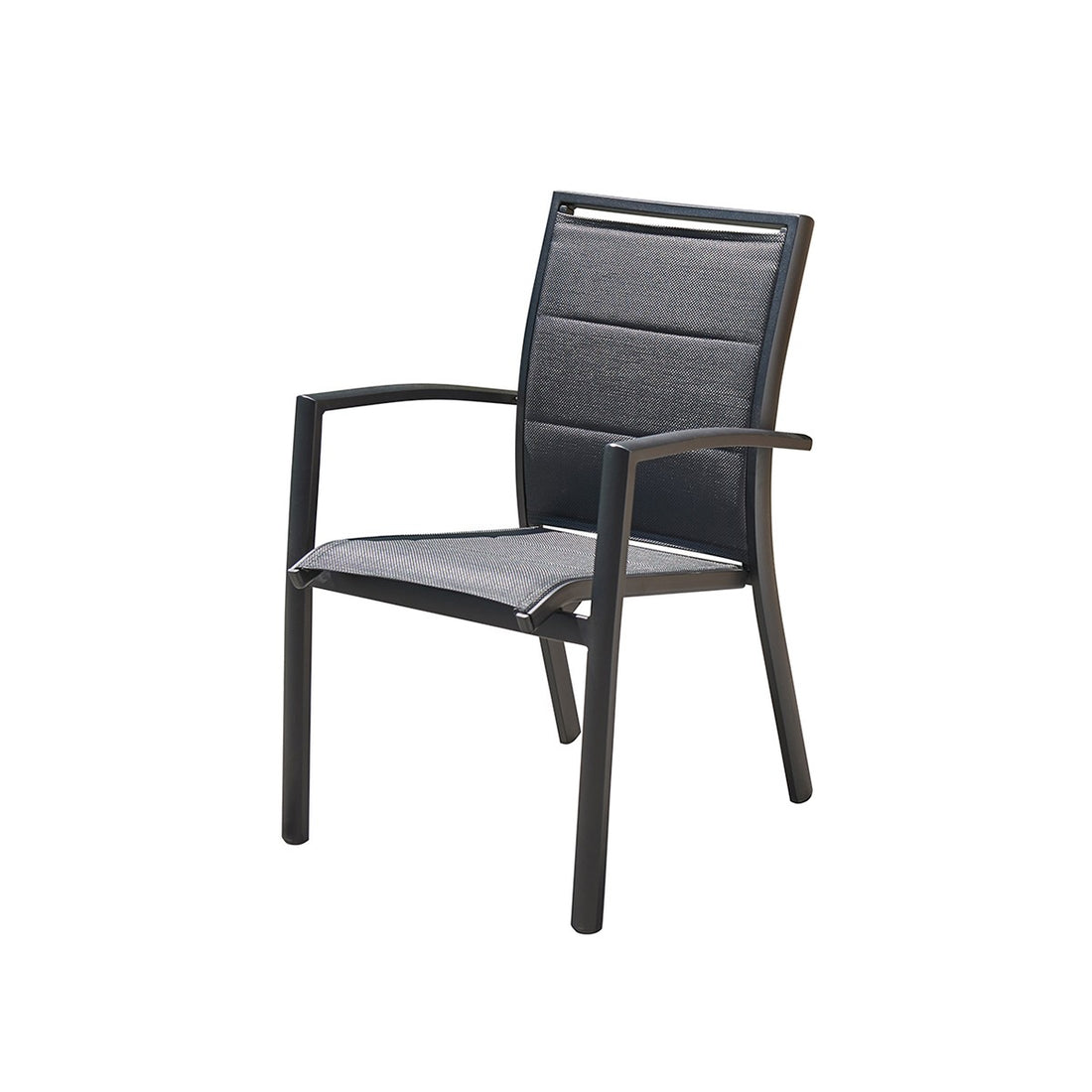 MODULO - Gartensessel aus Aluminium und schwarzem Textilene