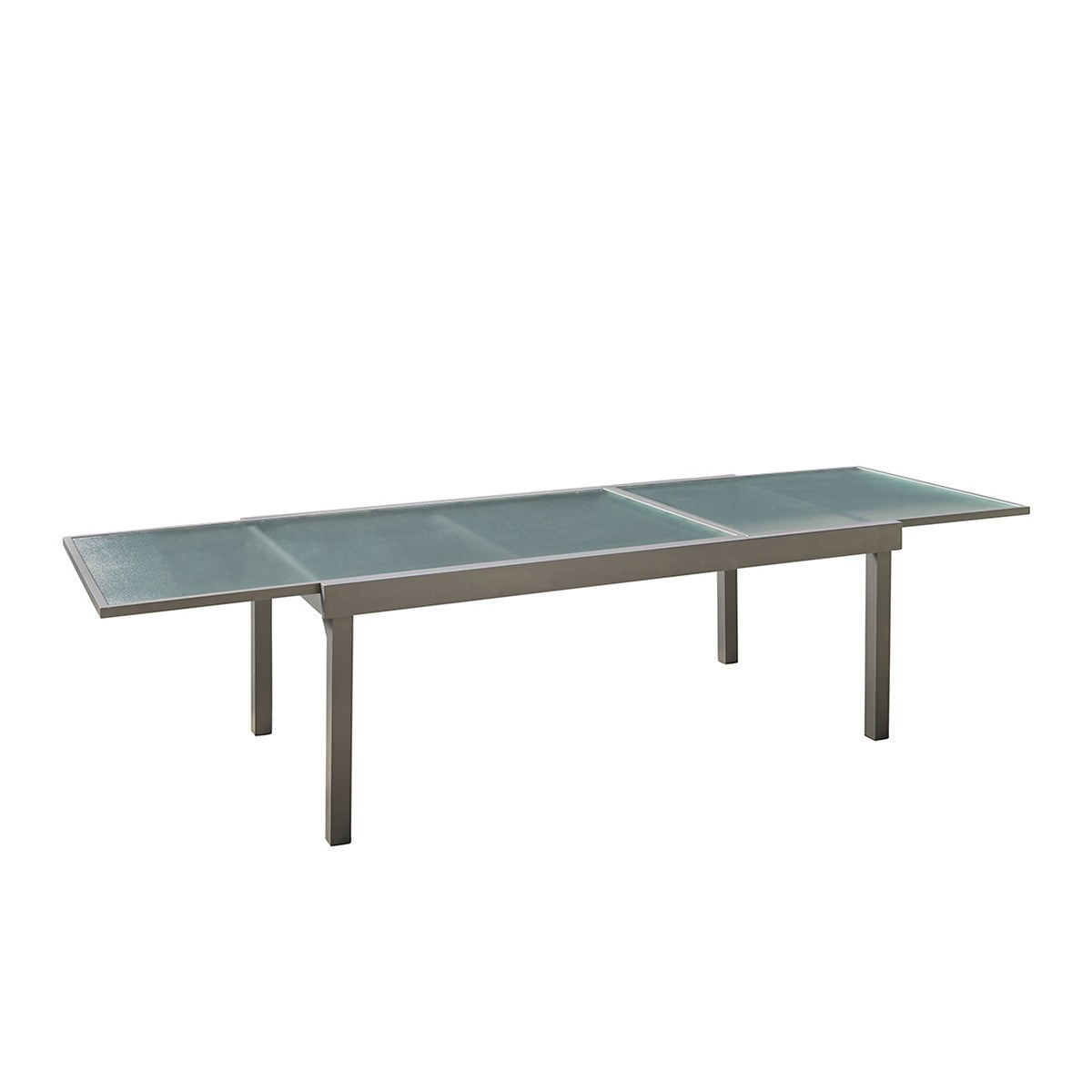 MODULO - Ausziehbarer Gartentisch aus Aluminium grau 8/12 Sitze