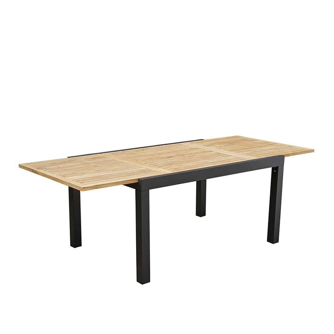 BALITECK - Ausziehbarer Gartentisch aus Aluminium und Teak 6/10 Sitzer