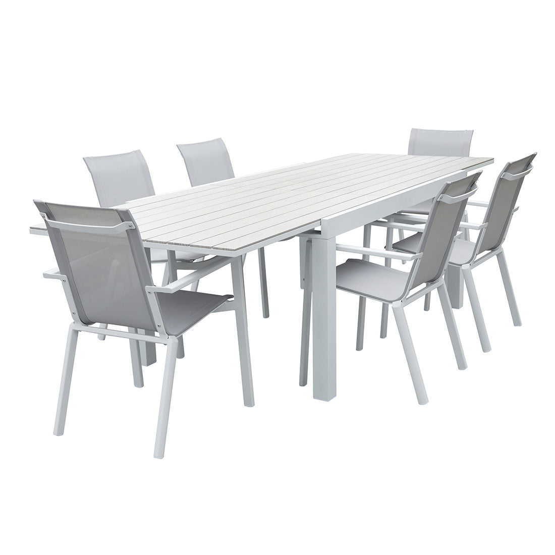 TULUM - Gartenlounge aus weißem Aluminium und Textilene 6/10 Sitzplätze