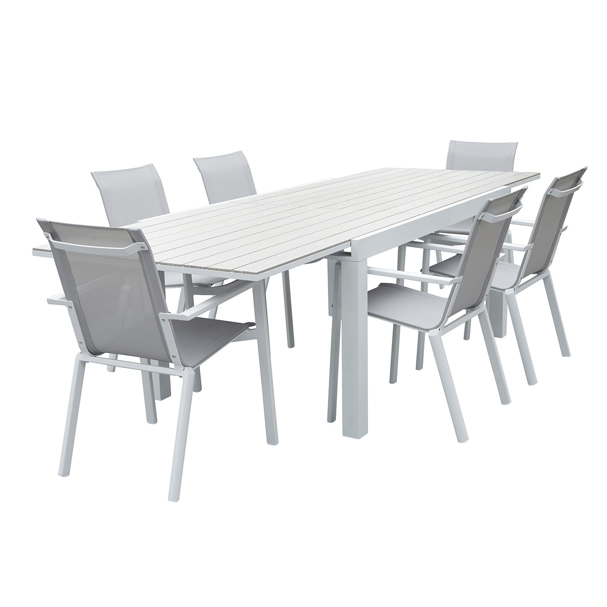 TULUM - Gartenlounge aus weißem Aluminium und Textilene 6/10 Sitzplätze