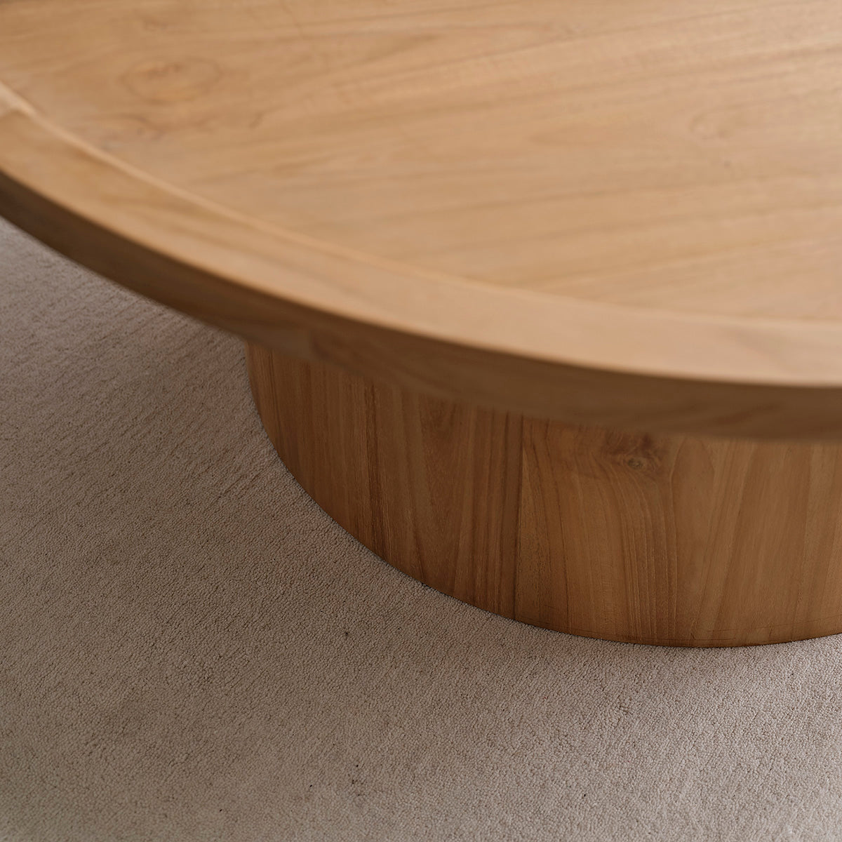 ALDO - Couchtisch aus massivem Teakholz Ø 100 cm