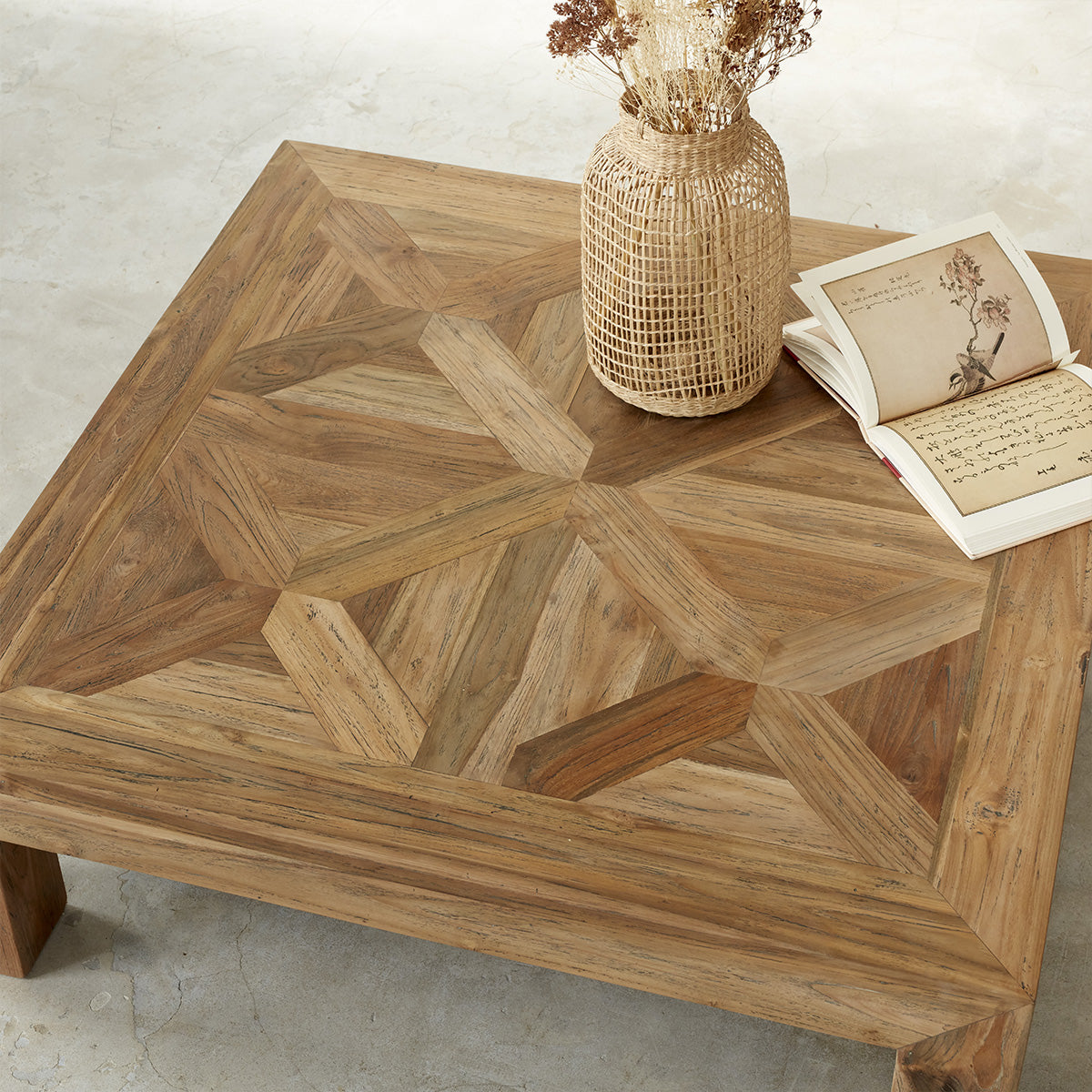 CARGO - Couchtisch aus recyceltem massivem Teakholz 100 cm