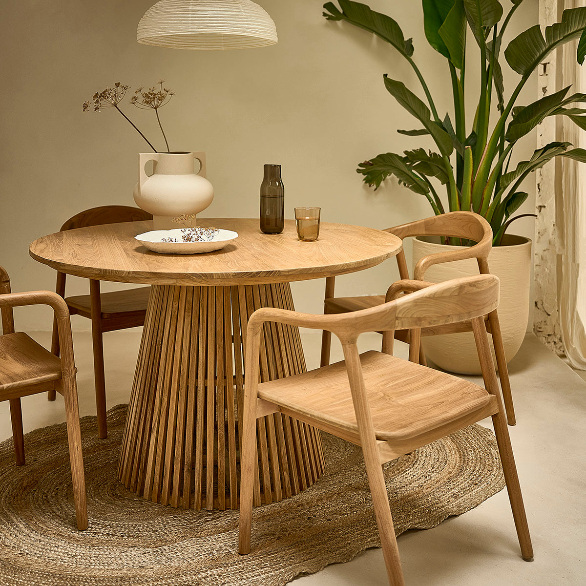 AMBRE - Set aus 2 Stühlen aus massivem Teakholz