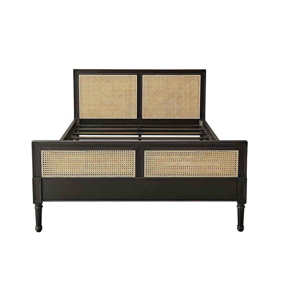 SOHO - Bett aus Rohrgeflecht und Massivholz 160 cm