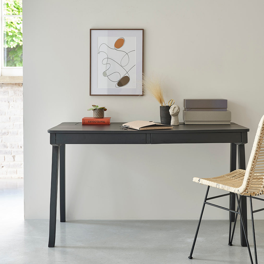 GLASGOW - Schreibtisch aus massivem Mangoholz 130 cm