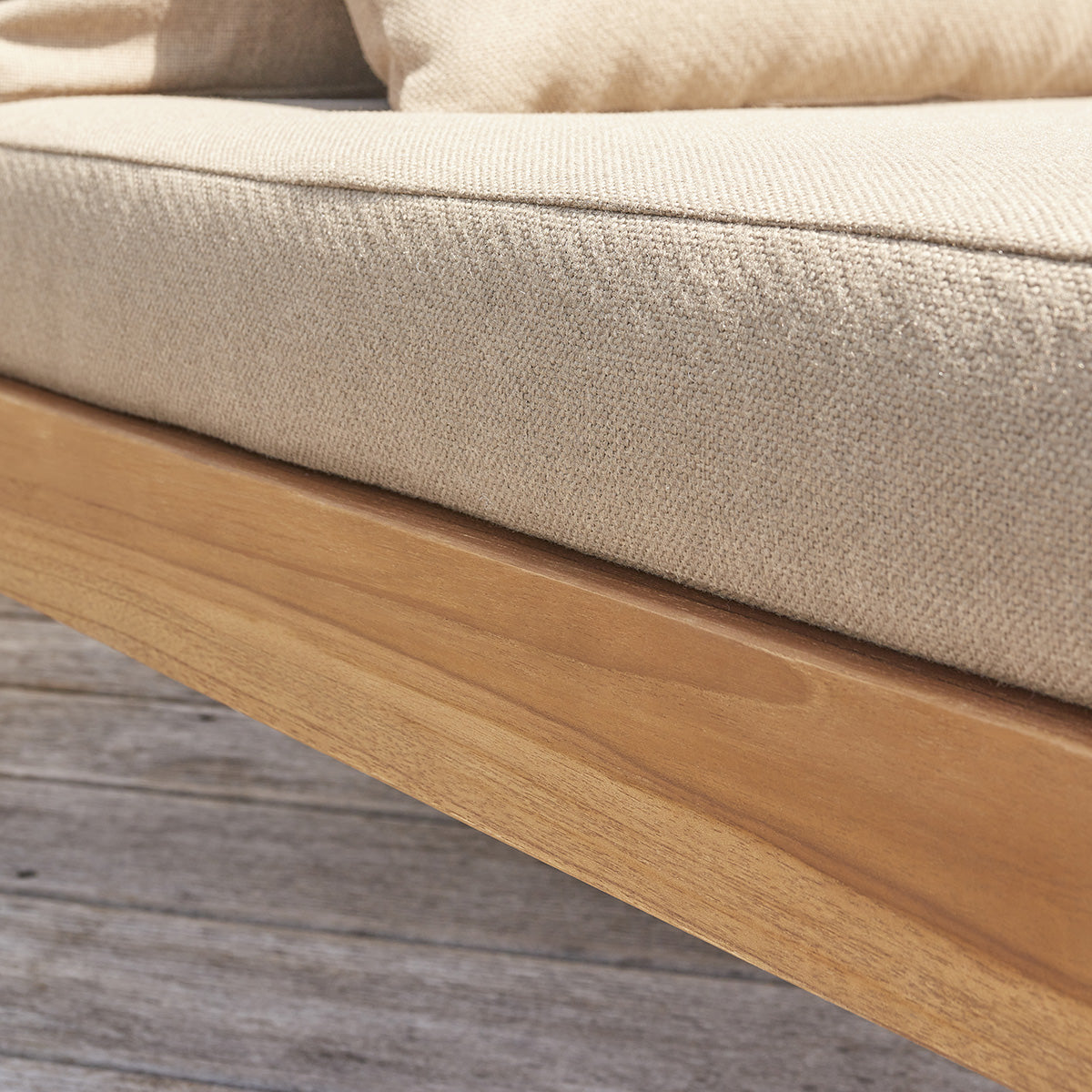 PALMA - Gartensessel aus massivem Teakholz taupe 