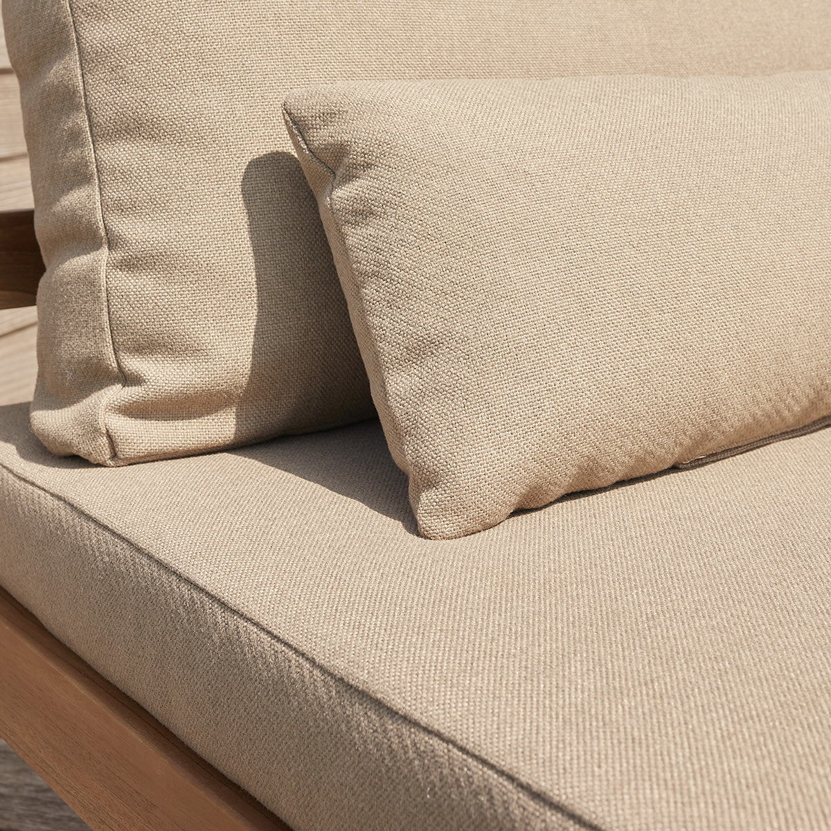 PALMA - Gartensessel aus massivem Teakholz taupe 