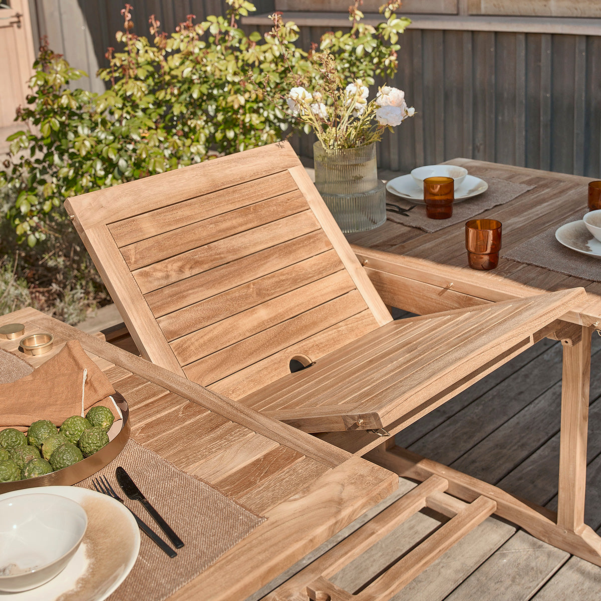 MALTE - Table de jardin en teck massif extensible 8/10 pers.