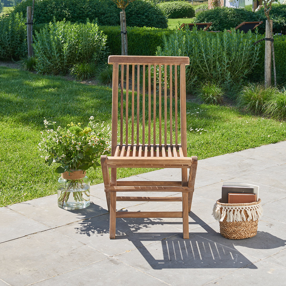 BALI - Klappbarer Gartenstuhl massives geöltes Teakholz ( 4er Set) 
