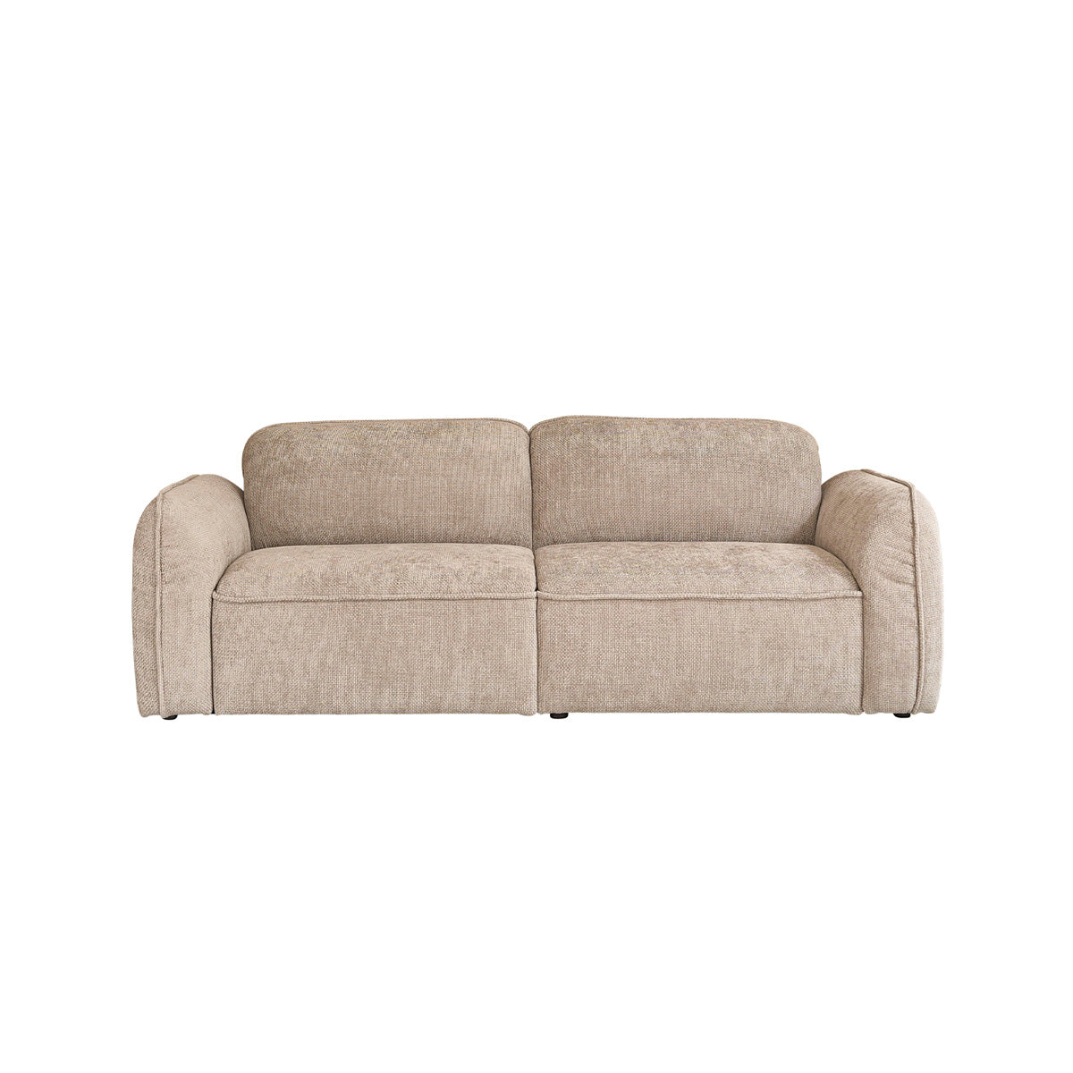 HECTOR - Gerades 3-Sitzer-Sofa aus beigem gewebtem Samt