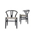 Lot de 2 chaises en mindi massif noires et corde naturelle