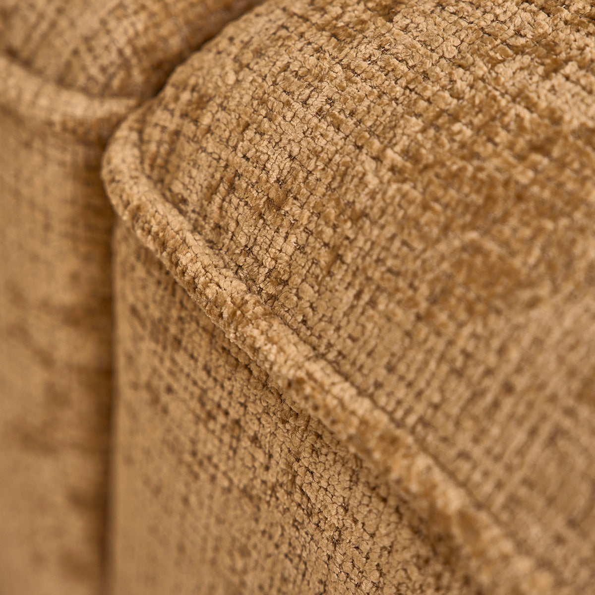 HECTOR - Canapé droit 3 places en velours texturé ocre