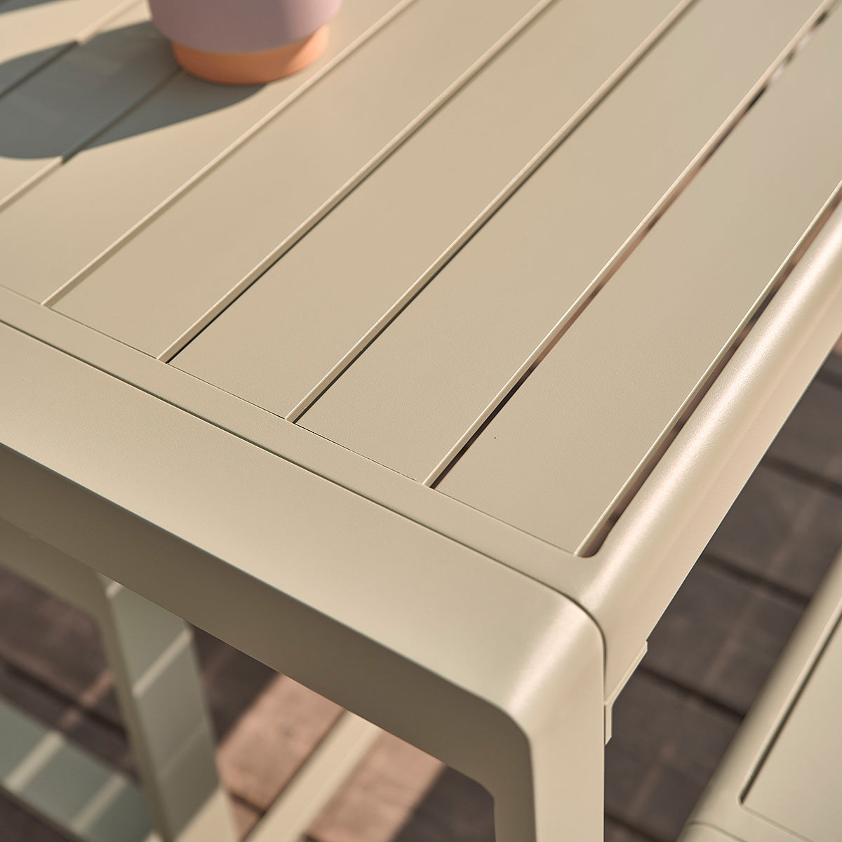 SÉLÈNE - Salon de jardin en aluminium vert 4/6 pers.