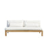 Gartensofa aus massivem Teakholz weiß 3-Sitzer 