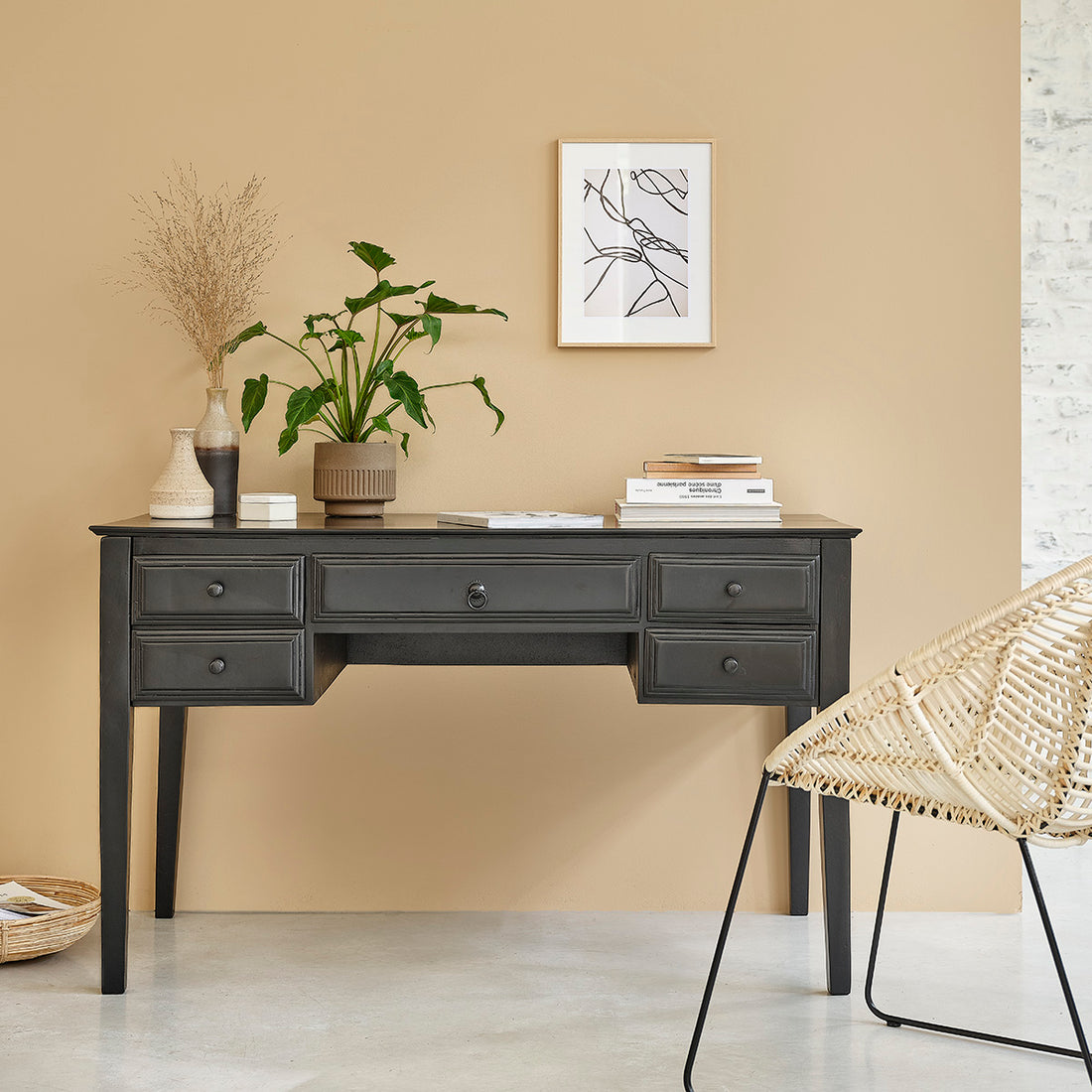 SOHO - Schreibtisch aus massivem Mangoholz 130 cm 