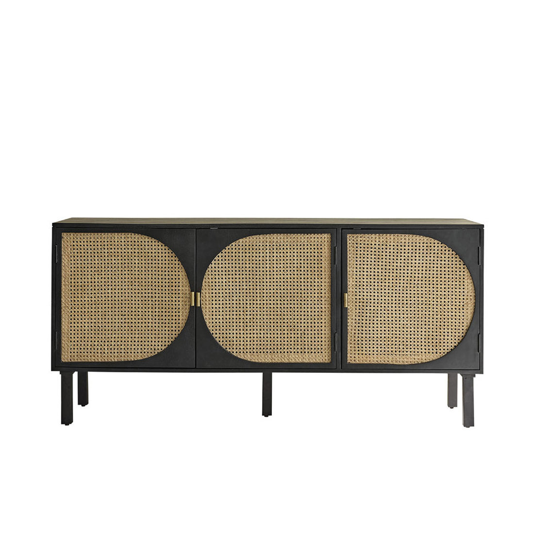 ZULMA - Buffet aus massivem Mangoholz und Rohrgeflecht 160 cm