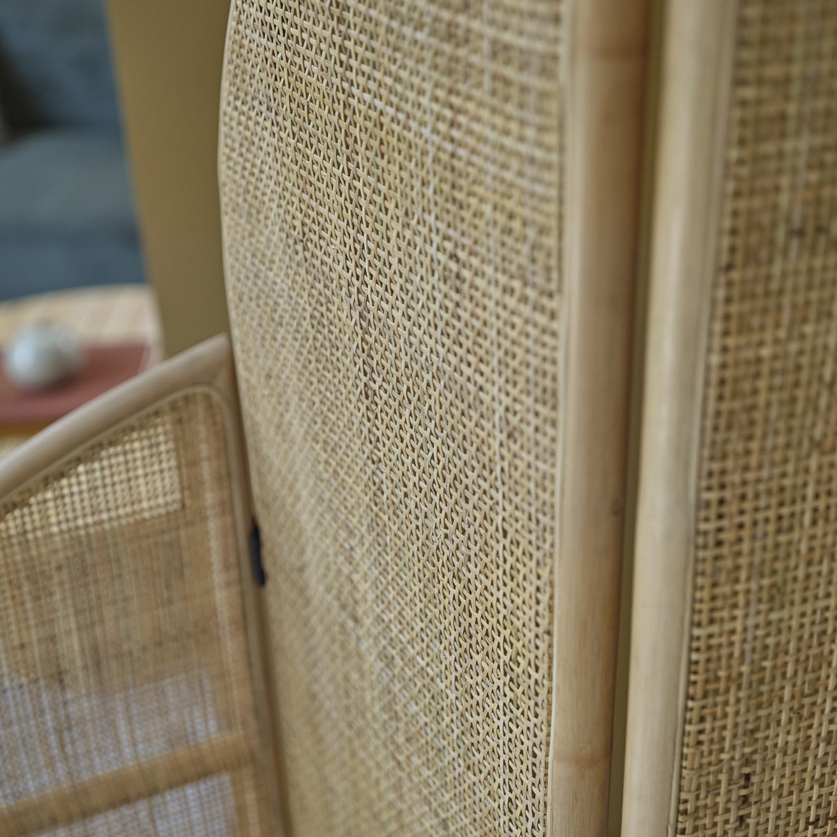 JANE - Wandschirm aus Rattan und Rohrgeflecht 4 Tafeln