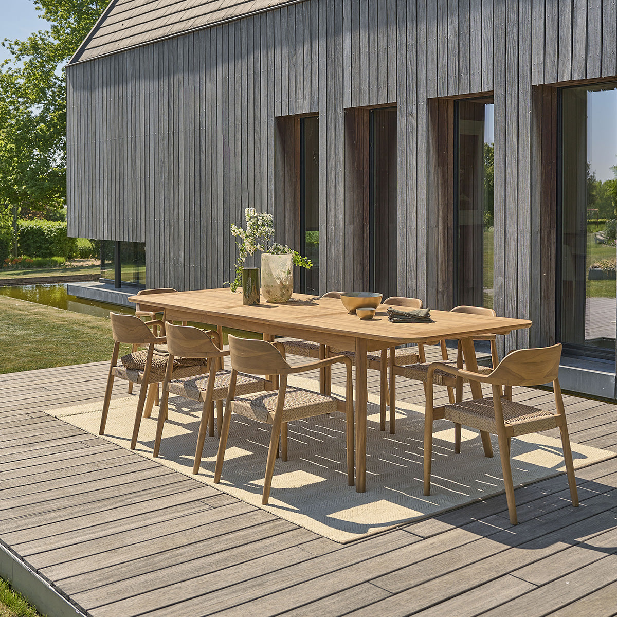 ALIZÉ - Salon de jardin en teck massif extensible 6/8 pers.