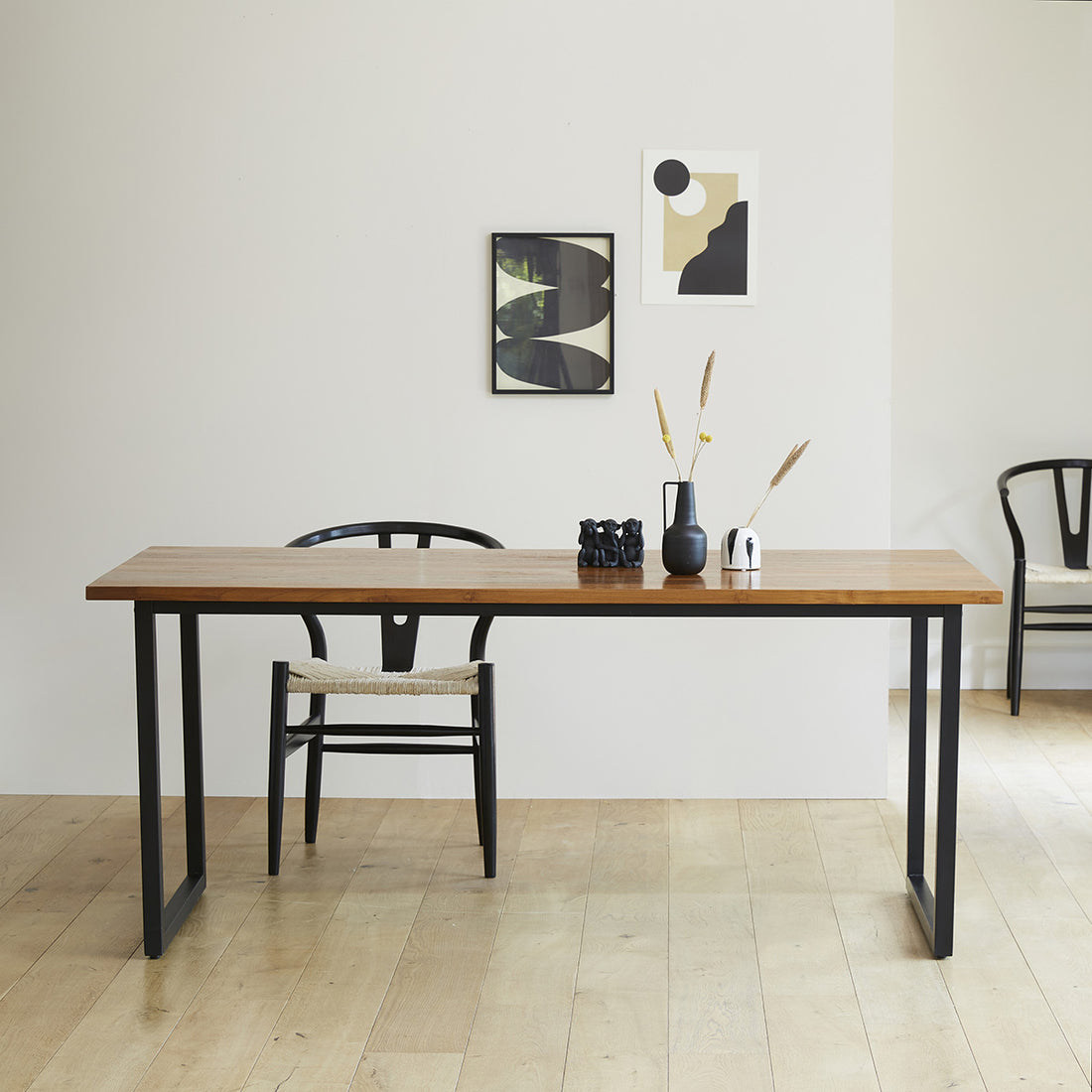 HUGO - Table en teck massif et métal 8 pers.