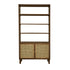 Bücherregal aus Mangoholz und Rohrgeflecht, in Walnuss-Finish, H 170 cm