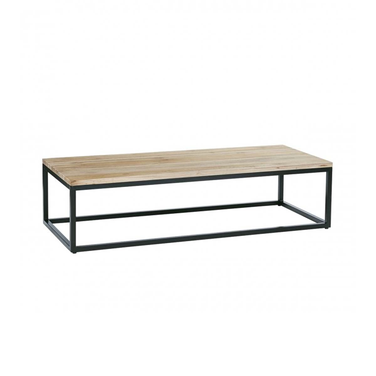 HUGO - Couchtisch aus massivem Teakholz und Metall 140 cm 