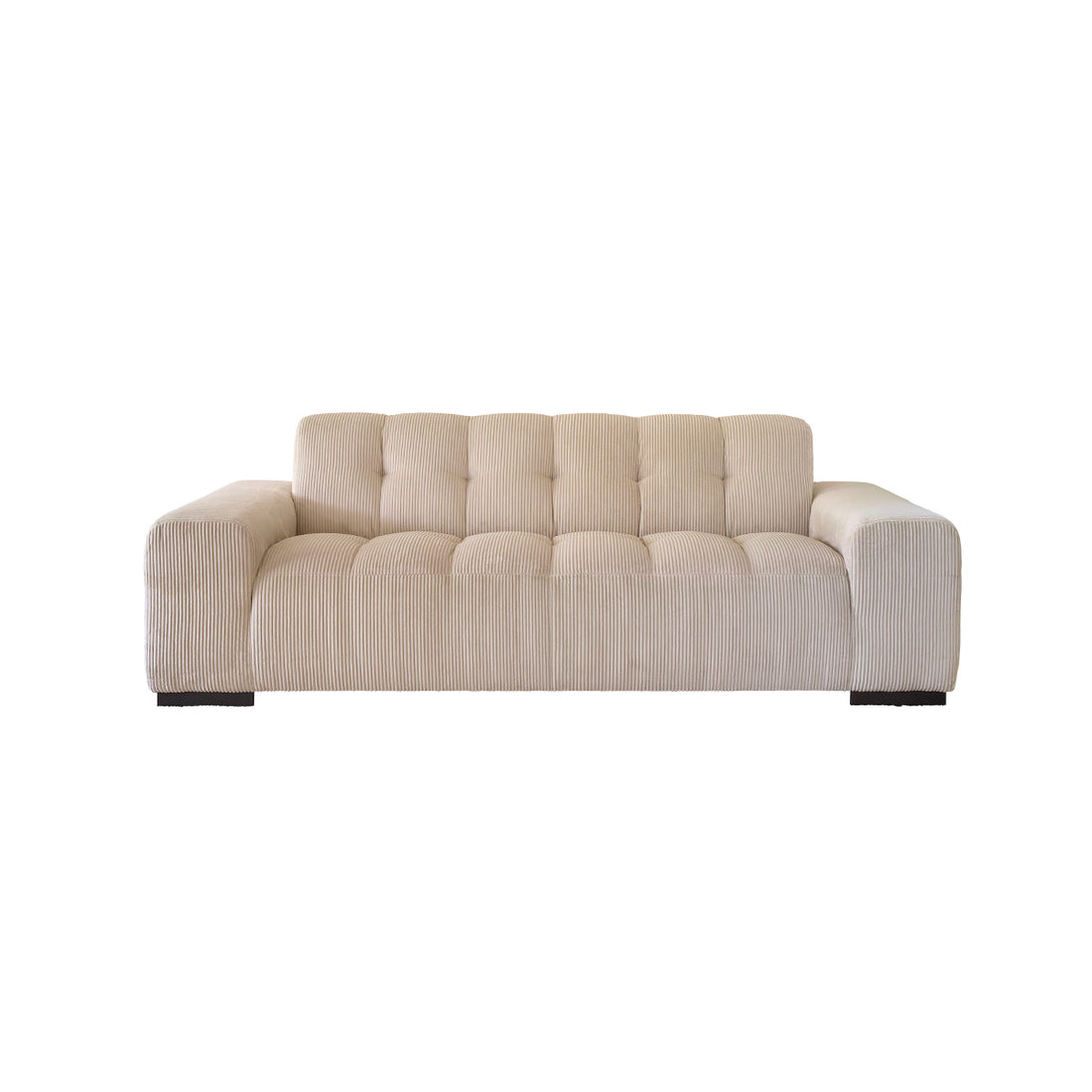 ALPHONSE - Gerades 3-Sitzer-Sofa aus naturfarbenem Cord