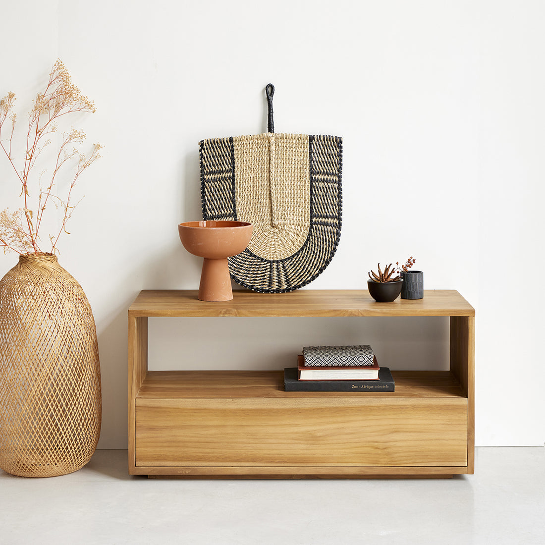 NIDO - TV-Möbel aus massivem Teakholz 90 cm