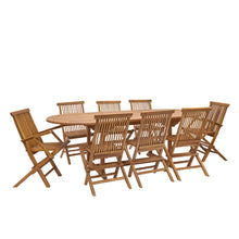 Ausziehbare Gartenmöbel aus geöltem Teakholz 8/10 Sitze