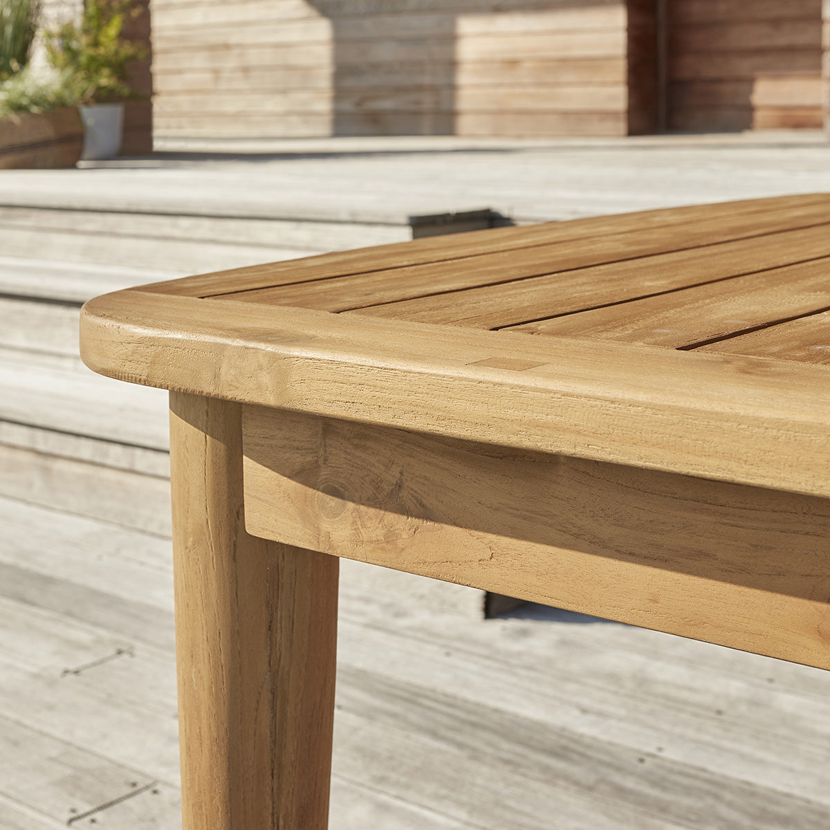 HORTENSE - Ausziehbarer Gartentisch massives recyceltes Teakholz 10/12 Sitze