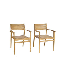 Gartensessel aus massivem Teakholz (2er Set)