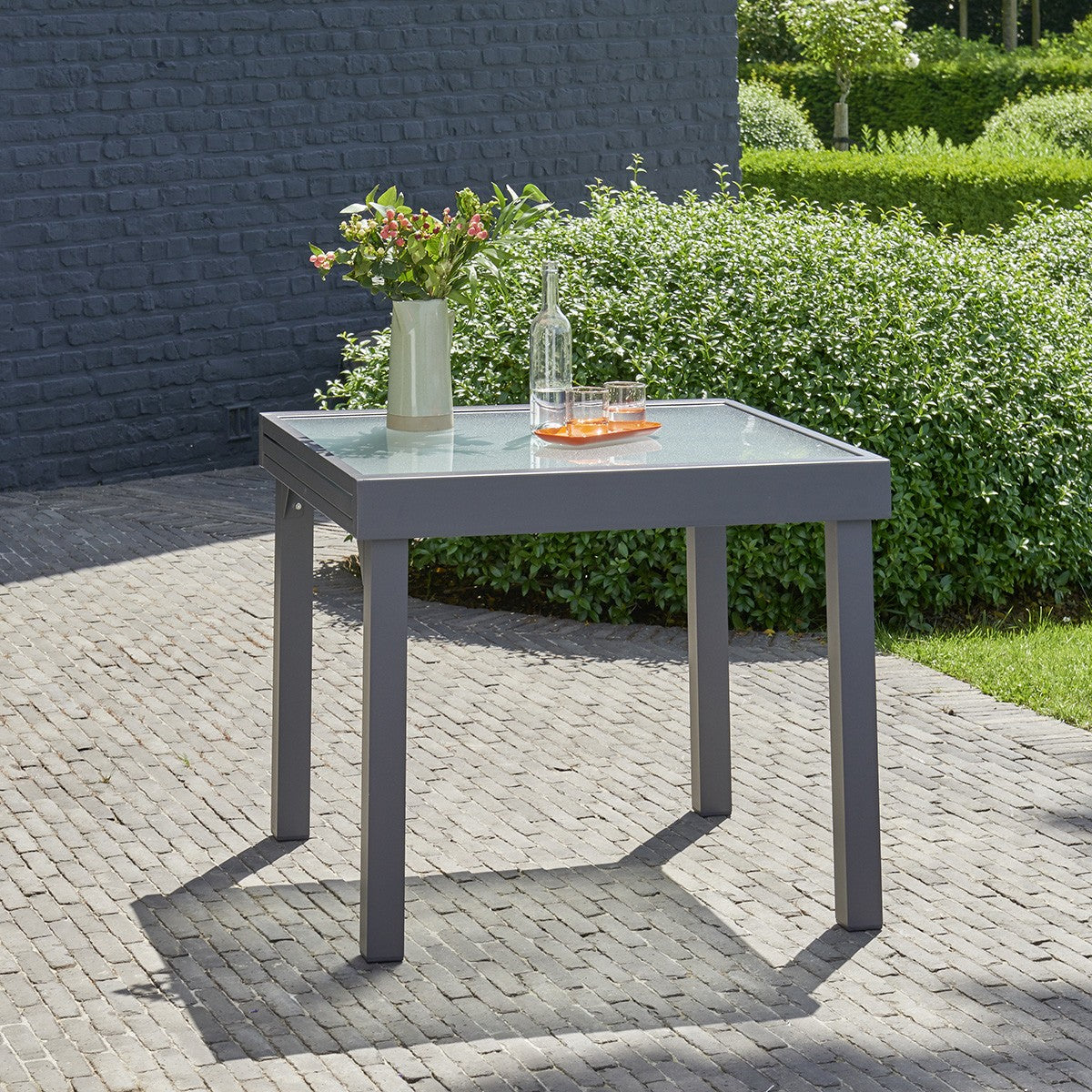 MODULO - Table de jardin en aluminium extensible gris 4/8 pers.
