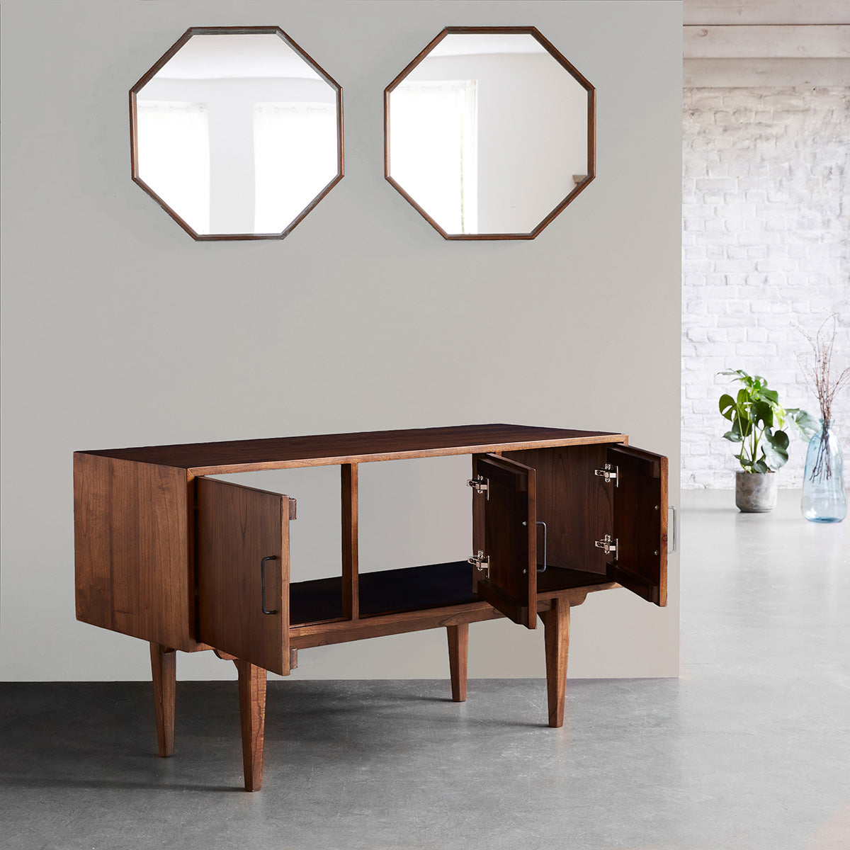 VINTAGE - Badezimmermöbel aus massivem Mindi 135 cm Doppelplatte