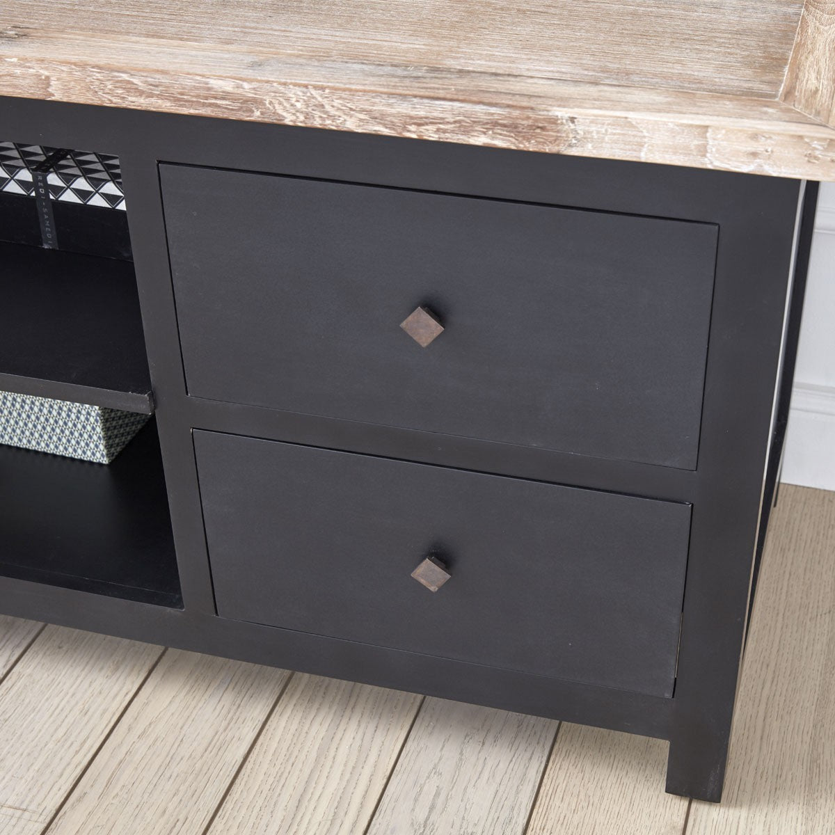 LONDRES - TV-Möbel aus Mahagoni und massivem Teakholz 180 cm