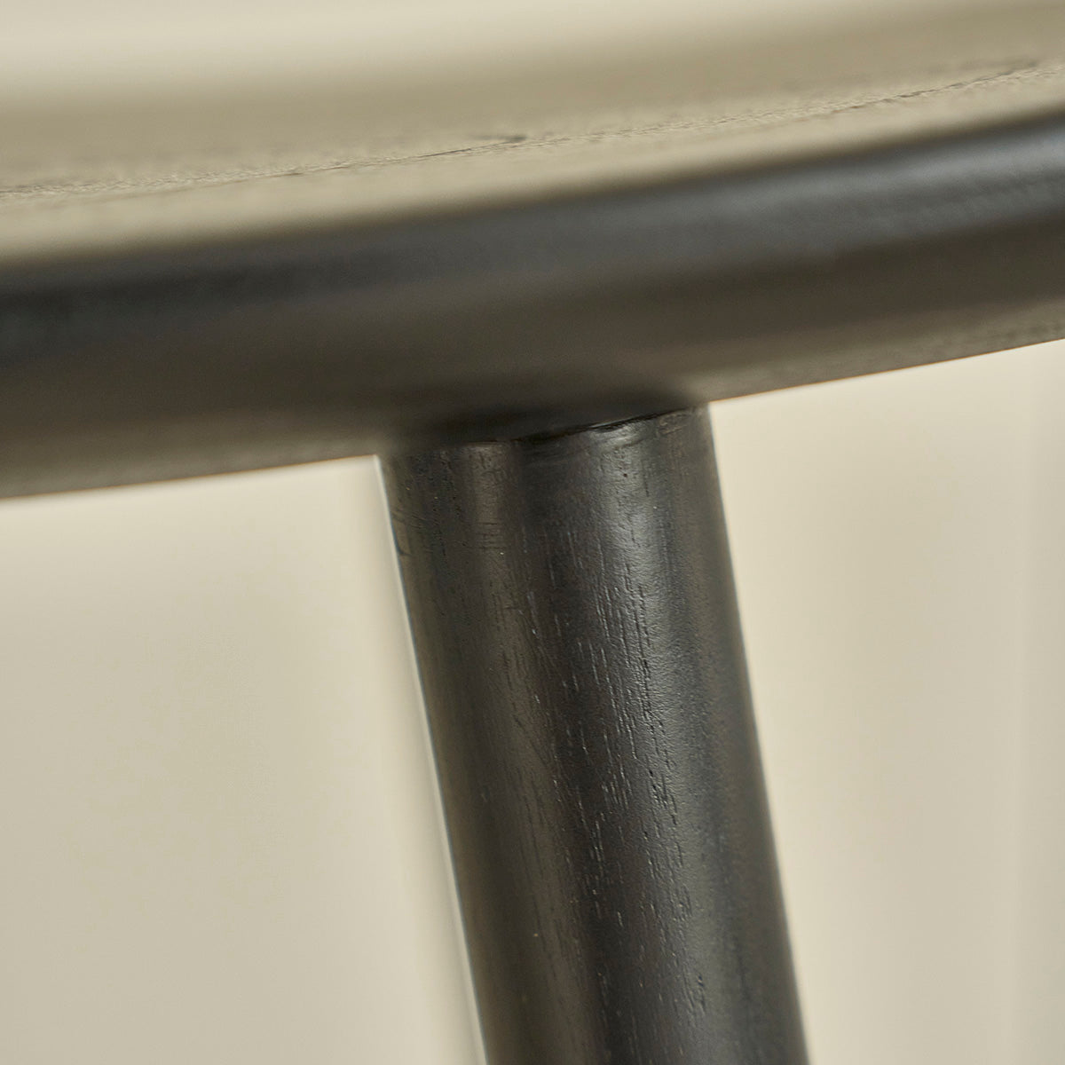 AMBRE - Set aus 2 Hockern aus massivem Teakholz schwarz 75 cm