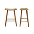 Set aus 2 Barhockern aus massivem Teakholz 65 cm