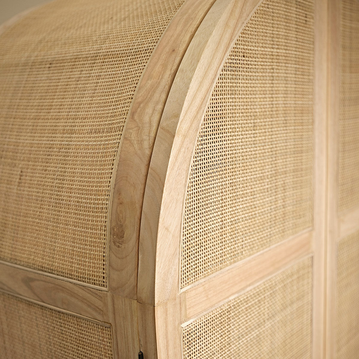 MAËL - Armoire en mindi massif et cannage 90 cm