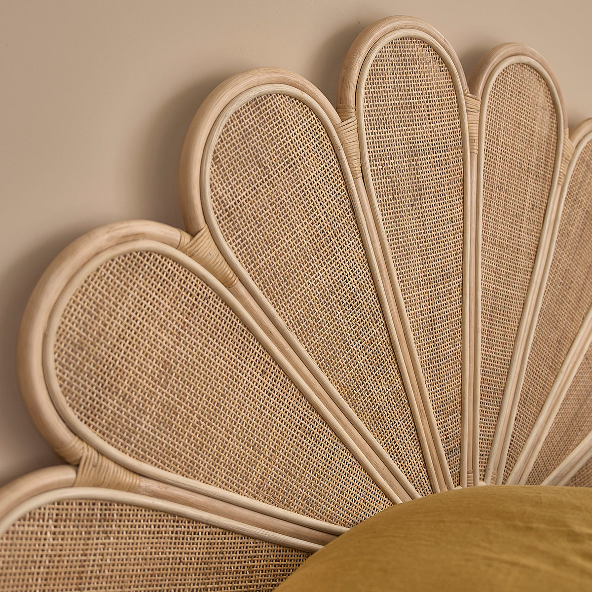 ROMY - Tête de lit en rotin et cannage 140 cm